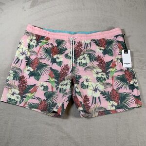 Goodfellow & Co Swim Trunks Mens 2XL Parrot Floral Stretch 7" Inseam UPF 50+ NEW
